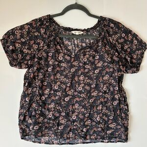 Lucky Brand Floral Bohemian Blouse Size Small Boho Chic Cottagecore